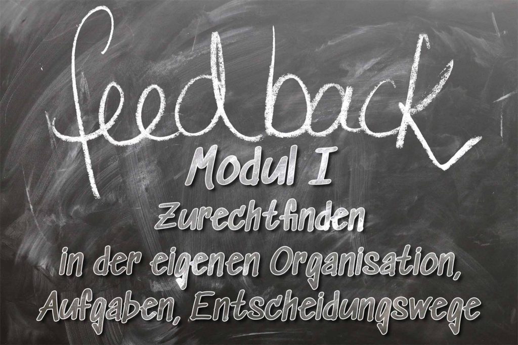 Feedback - Modul 1 – Zurechtfinden in der eigenen Organisation, Aufgaben, Entscheidungswege
